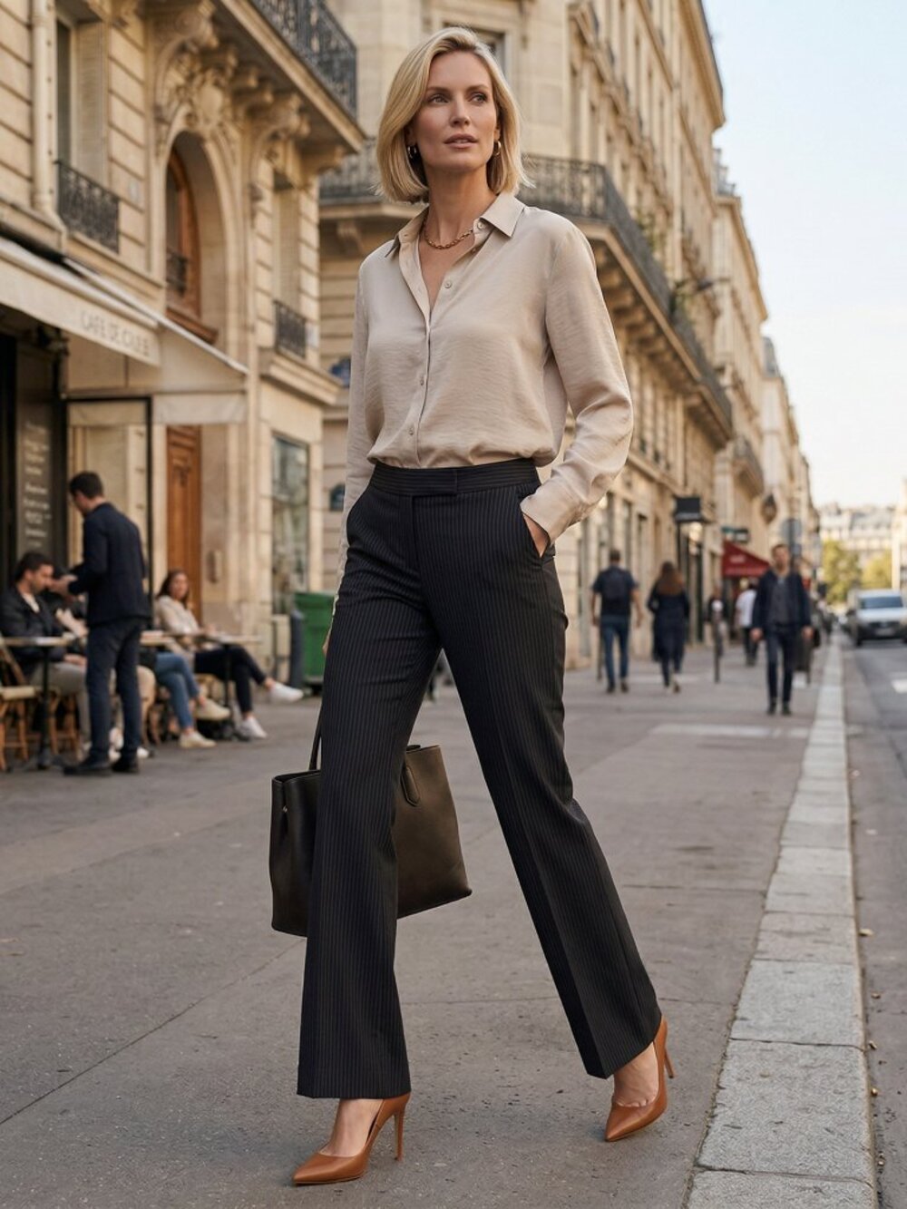 TAHARI Women's Pants Low Rise Wide Leg Stripes size 4 Black stripes - Picture 5 of 9